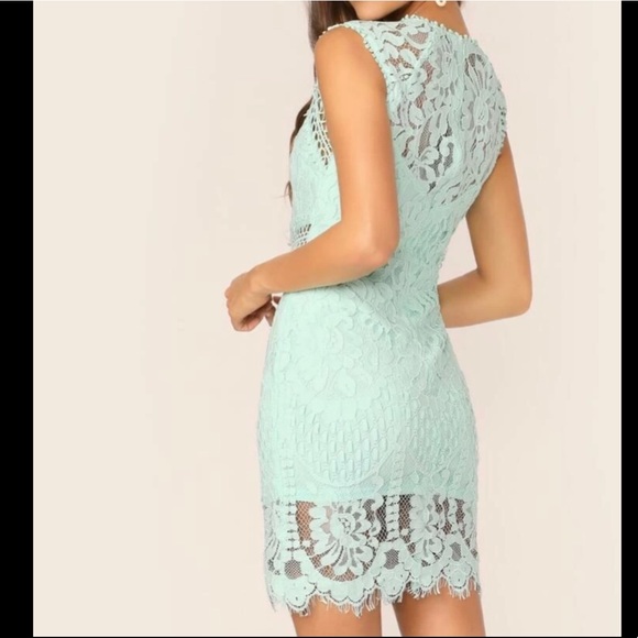 Turquoise mini dress - Picture 2 of 5